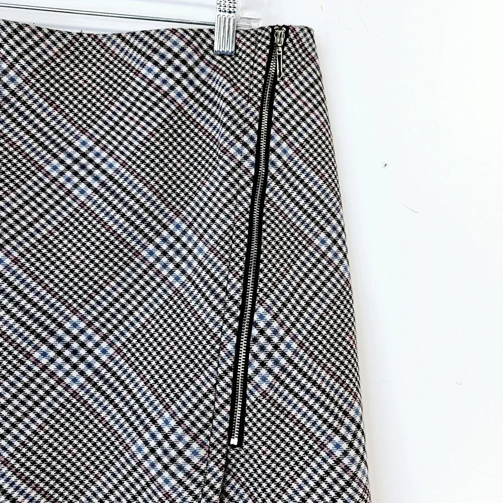 White House Black Market Plaid Mini Skirt Women's 8‎ Checkered Plaid Zipper Y2K